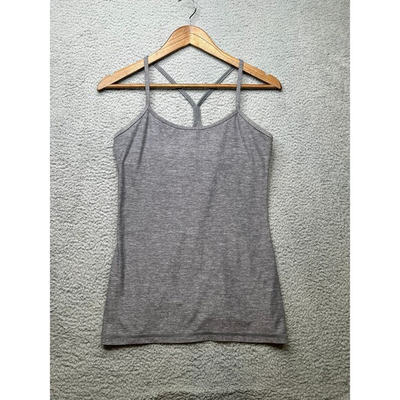 Lululemon power Y tank size 8 gray EUC - Picture 1 of 10
